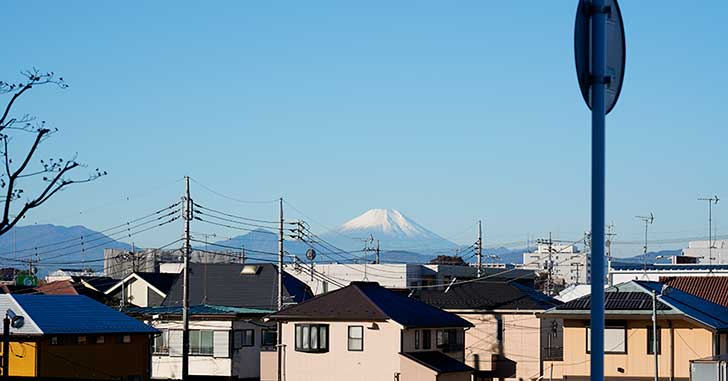 立川から見る富士山　旧けやき台小学校脇　2018年11月15日