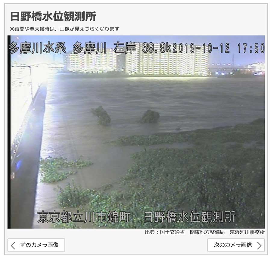 箇所 多摩川 氾濫 日本の川