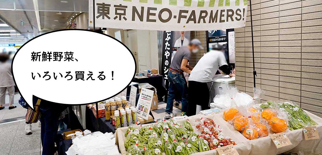 東京野菜を食べヤサイ！JR立川駅のルミネ立川入口付近で「東京NEO-FARMERS!」が東京産の野菜売ってる。9月20日まで